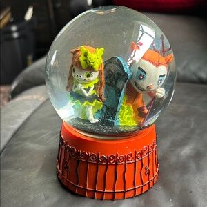 Spooky Halloween Snow Globe with Orange Base nightmare before Christmas